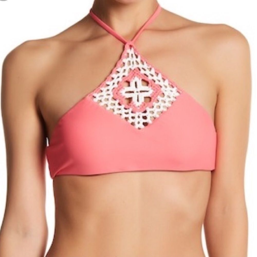 Lovers + Friends Halter Crochet Bikini‎ Top